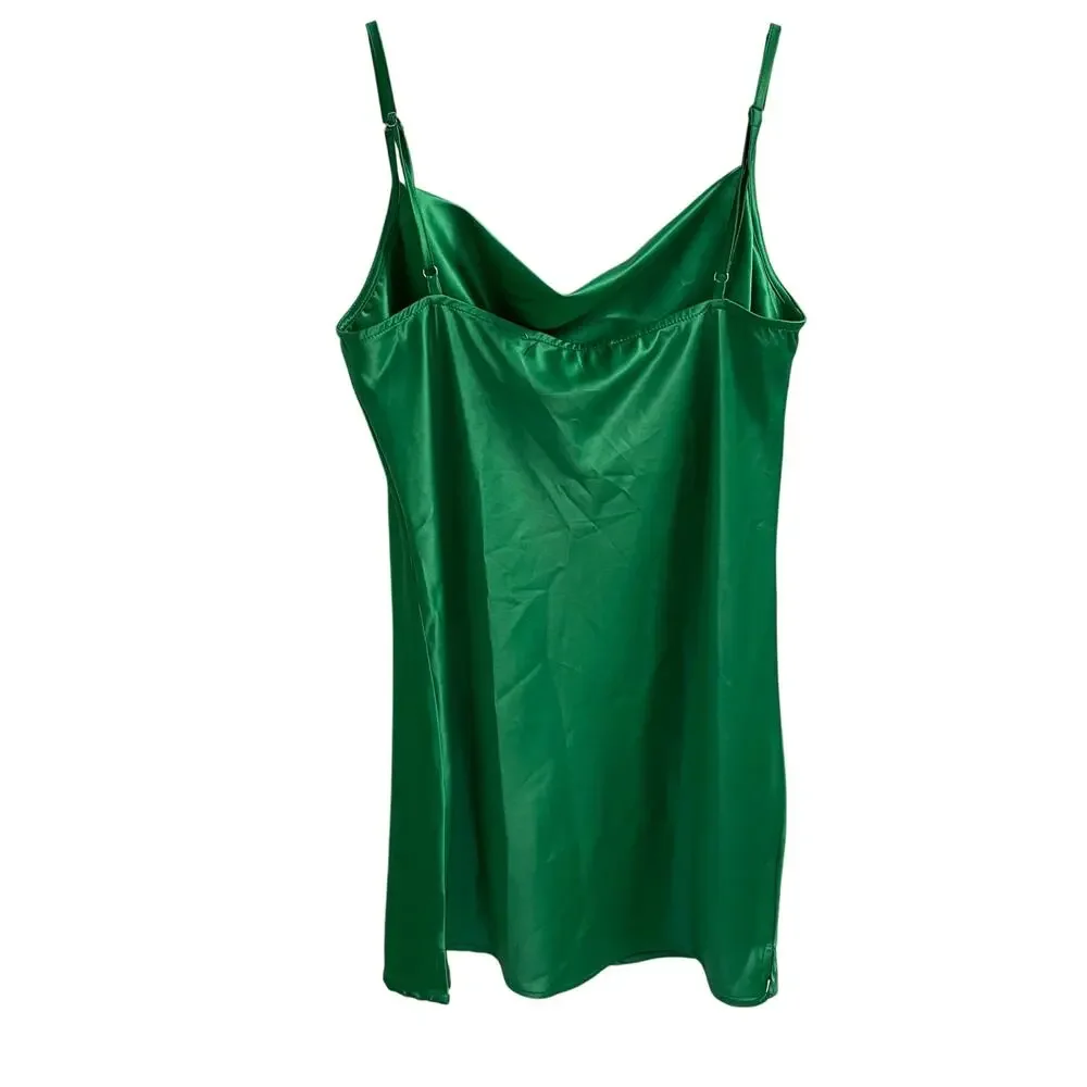 NWT Heiress Beverly Hills Green Satin Slip Dress